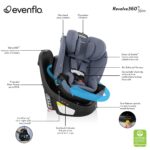 Asiento de coche giratorio 2 en 1 Evenflo Revolve360 Slim CS260112547 tela suave verde travertino