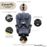 Asiento de auto giratorio todo en uno Evenflo Revolve360 Extend CS360212547 tela travertino verde suave para bebé y niño