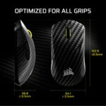 Mouse inalámbrico Corsair Sabre v2 PRO CH-931G200-WW para juegos FPS sensor 33000 DPI 8000 Hz fibra de carbono 120 horas