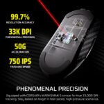 Mouse inalámbrico Corsair Sabre v2 PRO CH-931G200-WW para juegos FPS sensor 33000 DPI 8000 Hz fibra de carbono 120 horas