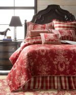 Juego de edredón Sherry Kline French Country Pacific Coast Home Furnishings Duvet Set Queen Red 90x95 rojo 3 piezas