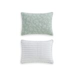 Juego de edredón floral Martha Stewart Revman International A0011112 100% algodón King 3 piezas pájaro francés verde