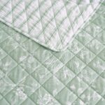 Juego de edredón floral Martha Stewart Revman International A0011112 100% algodón King 3 piezas pájaro francés verde