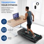 Caminadora SereneLife SLFOLD30.8 2.5HP 2 en 1 plegable escritorio 0.6 a 7.6 MPH 12 programas