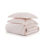 Juego de funda de edredón Queen 3 piezas mezcla algodón cierre de botón lazos en esquinas Martha Stewart Revman Internat