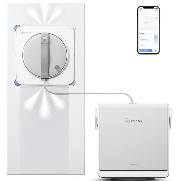 Robot Limpiador de Ventanas ECOVACS WINBOT W2S Omni con Estación Multifunción 6 en 1, TruEdge de Borde a Borde, Boquilla