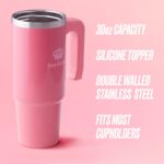 Vaso Térmico de Viaje Termo con Popote y Bolsa Cruzada Juicy Couture YMF Carpets Inc Jetsetter BZ0024001 Acero Inoxidabl