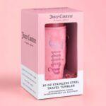 Vaso Térmico de Viaje Termo con Popote y Bolsa Cruzada Juicy Couture YMF Carpets Inc Jetsetter BZ0024001 Acero Inoxidabl