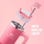 Vaso Térmico de Viaje Termo con Popote y Bolsa Cruzada Juicy Couture YMF Carpets Inc Jetsetter BZ0024001 Acero Inoxidabl