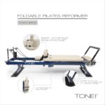 Tone Fitness Foldable Pilates Reformer – Portable Pilates Machine with Adjustable Resistance Bands, Smooth Glide Carriag