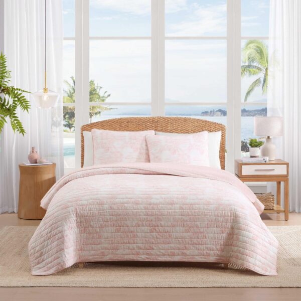 Juego de edredón Tommy Bahama Revman International A0010400 100% algodón Queen 3 piezas estampado costero Beach Bluff To