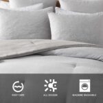 Juego de edredón jacquard Kenneth Cole Revman International A0010085 gris 14 piezas Queen sábanas fundas almohadas decor