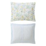 Juego de edredón Laura Ashley A0010095 Queen 3 piezas algodón 100% floral azul prado dulce con fundas de almohada todas