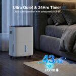 Deshumidificador ZAFRO D025D-25Pt3 80 Pintas 5000 ft² Drenaje Automático Sótano Hogar
