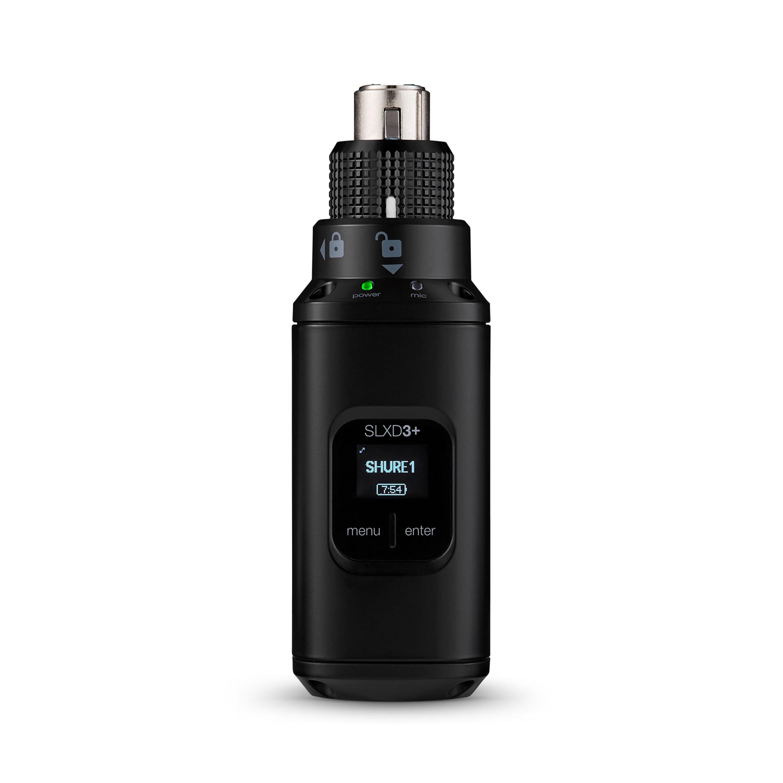 Shure Transmisor de cuerpo SLXD3+ - Convierte XLR a inalámbrico, +12 48 VDC Phantom Power para micrófonos de condensador