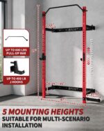PeacefulHues Estante plegable para sentadillas montado en la pared, estante de potencia de 1000 libras de capacidad con