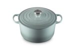 Horno holandés redondo profundo Le Creuset 21195026717041 Signature hierro fundido esmaltado 6.5 cuartos color sal marin
