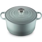 Horno holandés redondo profundo Le Creuset 21195026717041 Signature hierro fundido esmaltado 6.5 cuartos color sal marin