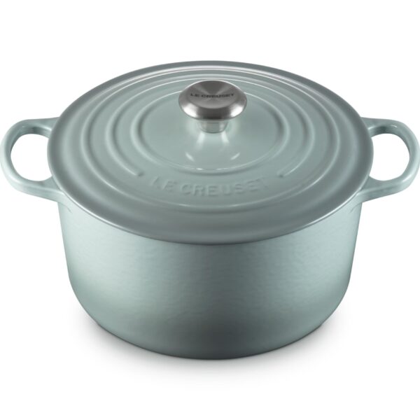 Horno holandés redondo profundo Le Creuset 21195026717041 Signature hierro fundido esmaltado 6.5 cuartos color sal marin