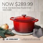 Horno holandés redondo profundo Le Creuset 21195026717041 Signature hierro fundido esmaltado 6.5 cuartos color sal marin