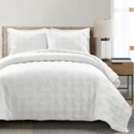 Juego de Edredon Matrimonial Queen Lush Decor Triangle Home Fashions 194938074285 3 piezas algodon texturizado bordado p