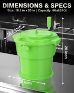 WantJoin Commercial Salad Spinner - [6 Gallon Salad Dryer] w/Silicone [Anti-slip Mat] & [Draining Hose], 24Qt Manual Sal