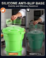 WantJoin Commercial Salad Spinner - [6 Gallon Salad Dryer] w/Silicone [Anti-slip Mat] & [Draining Hose], 24Qt Manual Sal