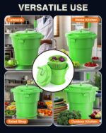 WantJoin Commercial Salad Spinner - [6 Gallon Salad Dryer] w/Silicone [Anti-slip Mat] & [Draining Hose], 24Qt Manual Sal
