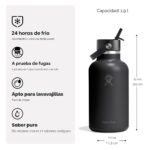 Botella de Agua Termo Hydro Flask W64CFS384 Acero Inoxidable Aislado con Tapa de Popote Antiderrames 64 Onzas Azul Puert
