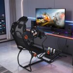Soporte Plegable para Volante PeacefulHues Compatible Logitech G923 G920 G29 Thrustmaster Fanatec Hori Ángulo Pedal Ajus
