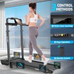 Caminadora plegable FUNMILY con escritorio extraible inclinacion 15% pasamanos ajustables capacidad 400 libras para casa