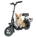 AWWSCOOTER C1S Electric Scooter with Seat for Adults, 550W Motor, 18.6MPH, 20-Mile Range, Foldable Commuter E-Scooter wi