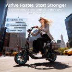 AWWSCOOTER C1S Electric Scooter with Seat for Adults, 550W Motor, 18.6MPH, 20-Mile Range, Foldable Commuter E-Scooter wi