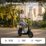 AWWSCOOTER C1S Electric Scooter with Seat for Adults, 550W Motor, 18.6MPH, 20-Mile Range, Foldable Commuter E-Scooter wi