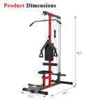 CABIHOME LAT - Máquina de cable de alimentación – Soporte ajustable para piernas LAT máquina desplegable con polea alta