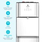 Dispensador de agua Avalon A3F carga inferior con sistema de filtración 3 temperaturas caliente fría templada acero inox