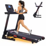 Caminadora Plegable Garvee POU_0A9SVX21 motor silencioso 3.5 HP inclinacion automatica 300 libras 8.7 MPH cinturon 48x18