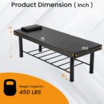 FDW Mesa de masaje estacionaria, cama de masaje resistente de 75 x 30 pulgadas, cama de terapia física de piel sintética
