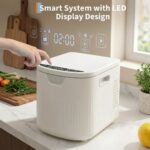 Compostera eléctrica de encimera Takywep 2.5 litros pantalla LED auto-limpieza silenciosa transforma residuos orgánicos