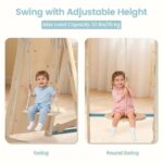 OLAKIDS Gimnasio de la selva para interiores, juguetes Montessori de madera para escalada para bebés 9 en 1 con rampa aj