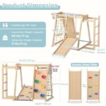 OLAKIDS Gimnasio de la selva para interiores, juguetes Montessori de madera para escalada para bebés 9 en 1 con rampa aj