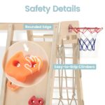 OLAKIDS Gimnasio de la selva para interiores, juguetes Montessori de madera para escalada para bebés 9 en 1 con rampa aj