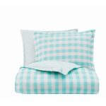 Juego de edredón SCOUT Barnaby Checkham PEM America 783048287946 algodón 100% blanco turquesa 3 piezas todas las estacio