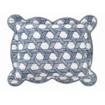 Juego de Edredon Matrimonial Queen PEM America 783048288165 3 piezas 100% algodon certificado Oeko-TEX blanco azul marin