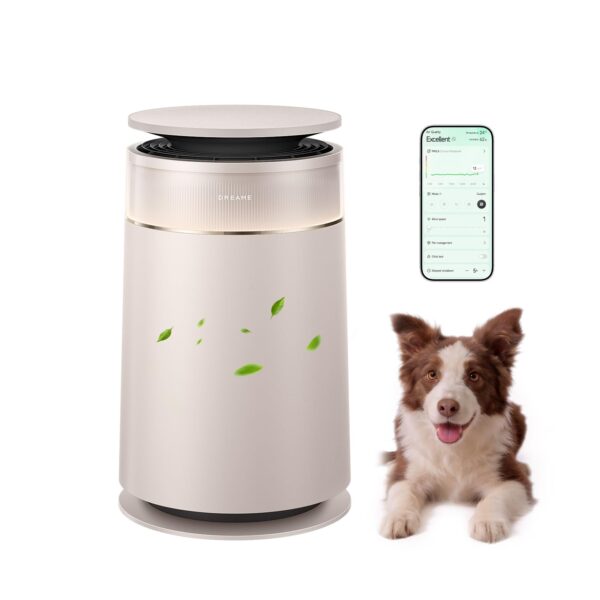 Purificador de aire dreame CVF16A HEPA autolimpiante para pelo de mascotas habitaciones grandes 4 filtros control app y