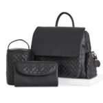 Hannah & Sophia Traveler - Mochila para pañales de viaje, juego de 4 piezas con puerto de carga USB-C, sistema de organi
