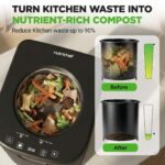 NutriChef NCCMP4LGY compostera electrica cocina interior 4 cuartos de galon 3 modos 2 filtros carbon inodoros gris encim