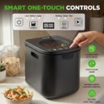 NutriChef NCCMP4LGY compostera electrica cocina interior 4 cuartos de galon 3 modos 2 filtros carbon inodoros gris encim