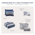 Juego de cama bolsa completo Madison Park Essentials Saben MPE13-1213 edredón reversible diseño geométrico algodón todas