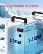 Chiller Enfriador de Agua Industrial VEVOR CW-5200DG con Compresor 5460 BTU Capacidad de 1.8 Galones Flujo de 3.4 GPM pa